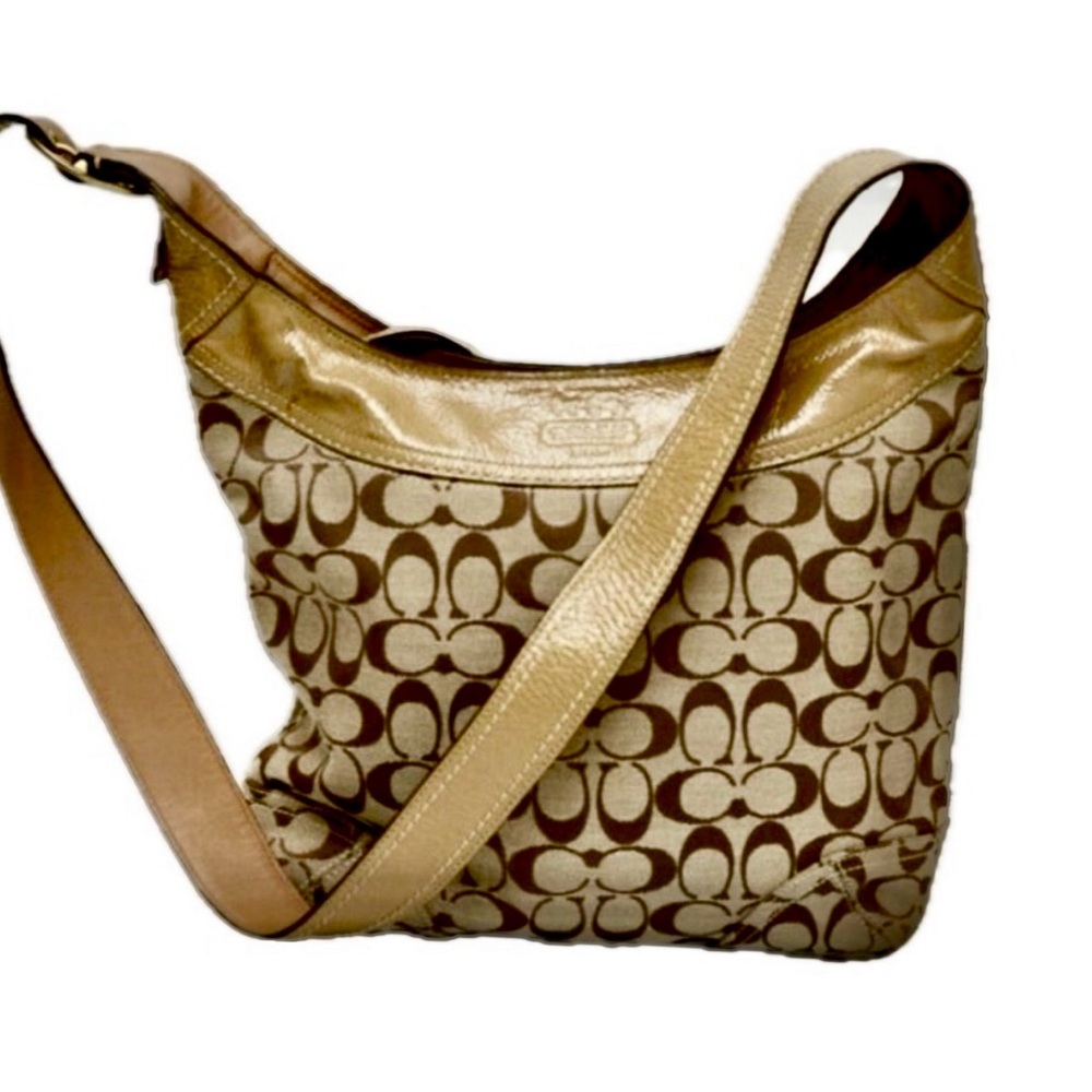 Coach, Y2K Vintage Coach Sophie Jacquard Shoulder Bag Tan Brown Signature